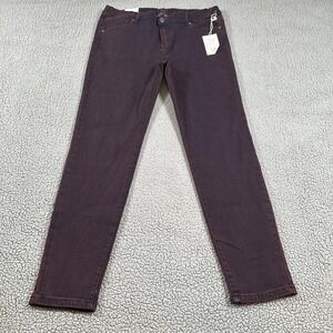 Grace & Lace Jeans Womens XL Red Dark Wash Mid‎ Rise Skinny Stretch Denim